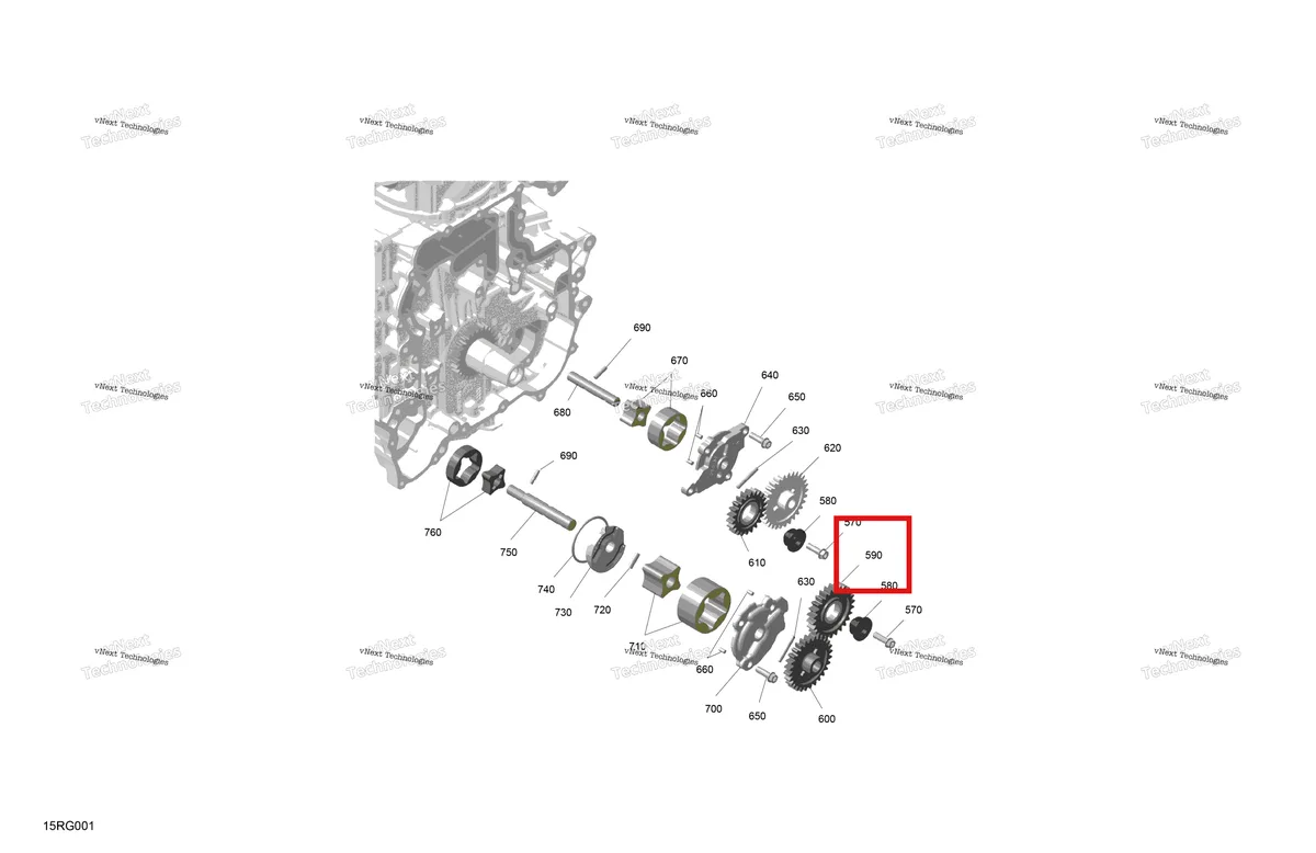 Деталь 420835321 (Промежуточных Передач) на схеме узла 2027 Ski-Doo RENEGADE - X-RS - 900 ACE TURBO R - DAVL - Circuit Yellow - 15X137X1.25RS Track Rotax - Oil Pump