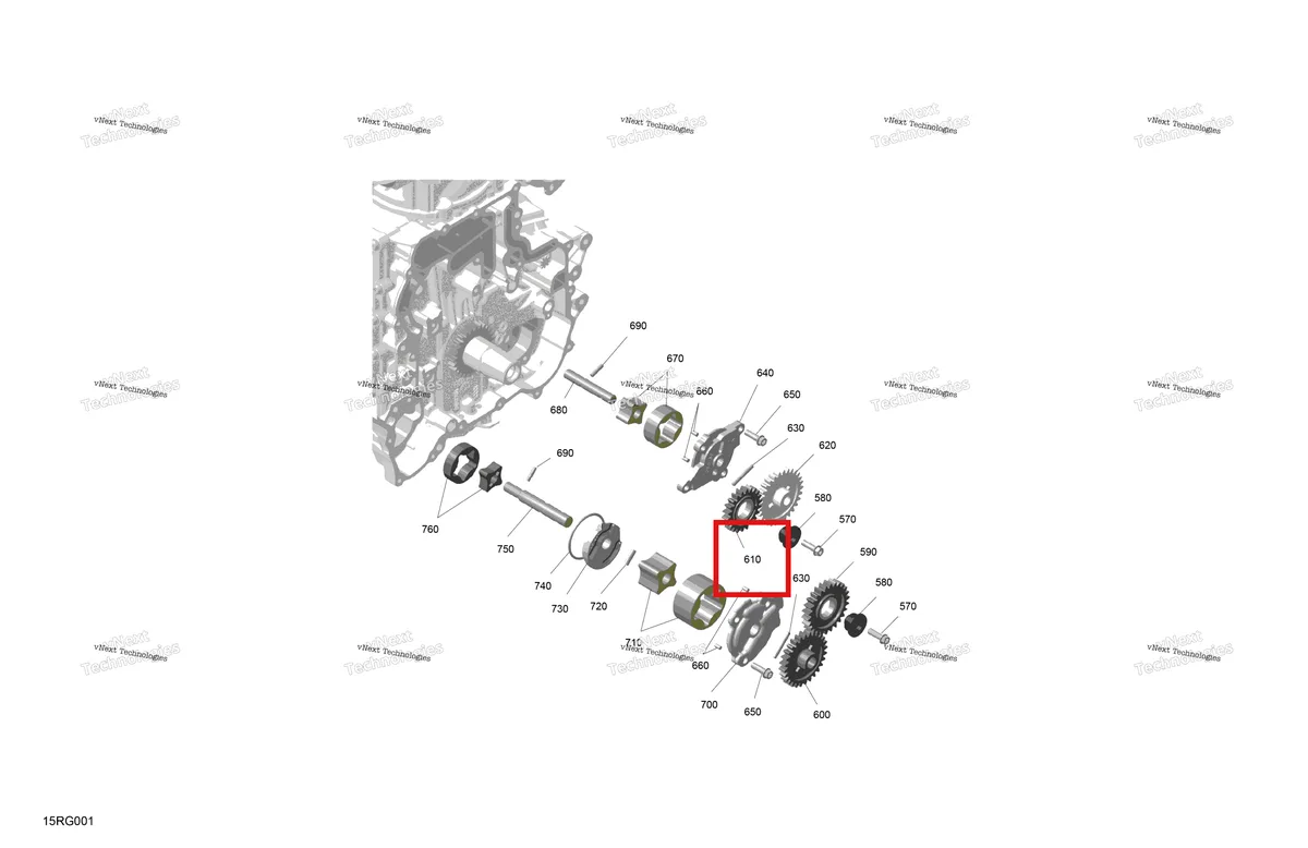Деталь 420835400 на схеме узла 2027 Ski-Doo RENEGADE - X-RS - 900 ACE TURBO R - DAVL - Circuit Yellow - 15X137X1.25RS Track Rotax - Oil Pump