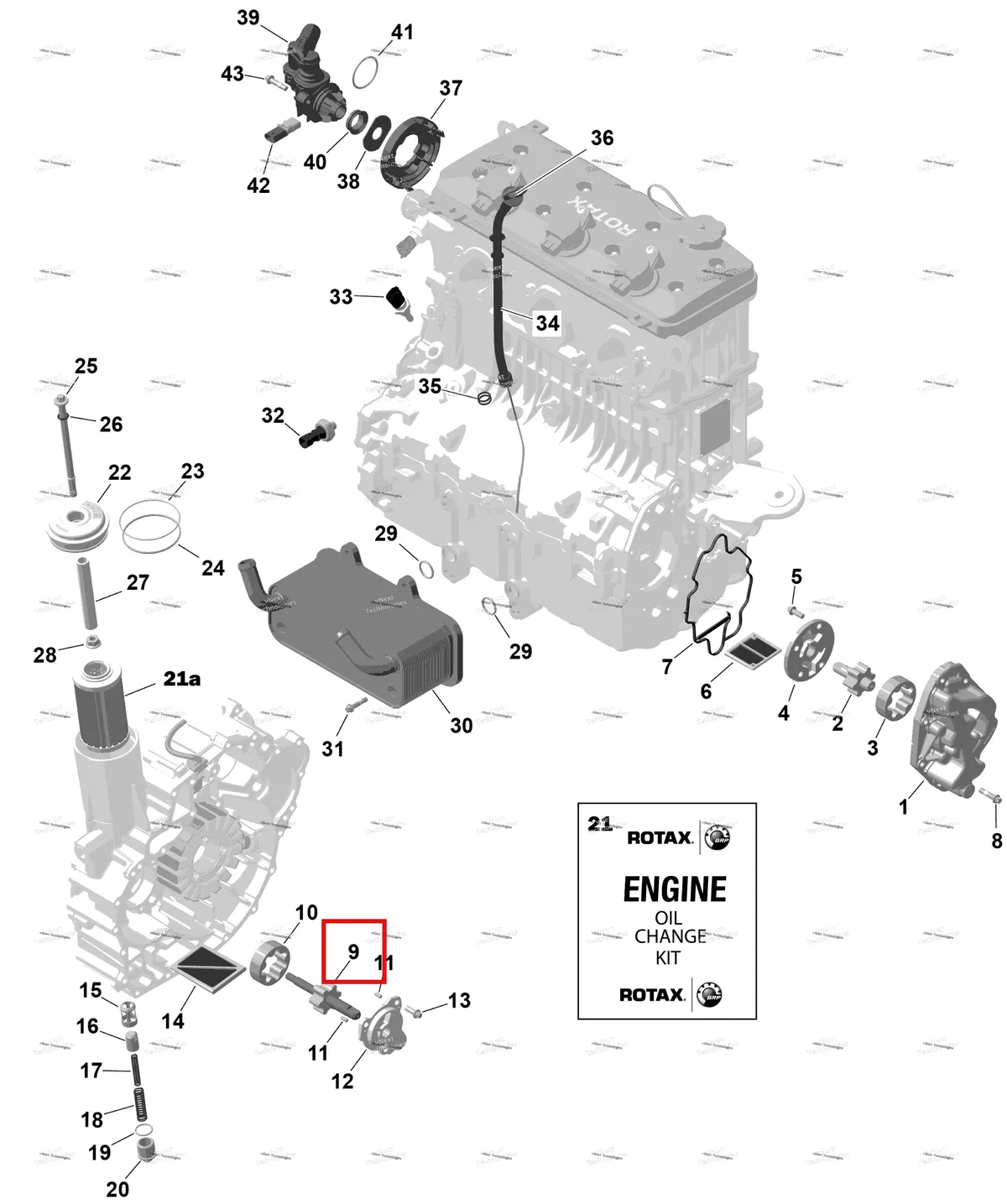 Деталь 420837472 на схеме узла 2026 Sea-Doo GTX - 300 - STD - 15TA - Blue Abyss - Audio Rotax - Engine Lubrication
