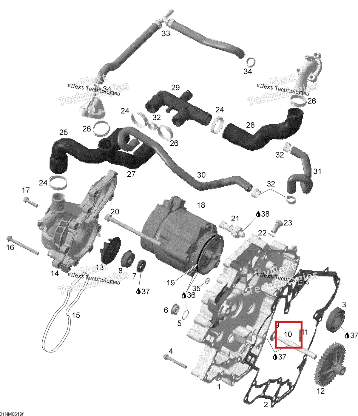 Деталь 420837480 (Вал Водяного Насоса) на схеме узла 2006 Ski-Doo Expedition V-1000 Waterpump, Alternator And Ignition Cover