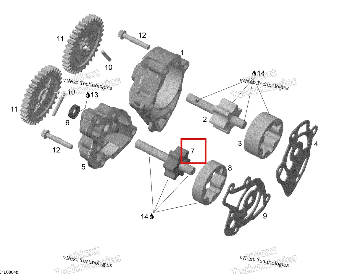 Деталь 420837494 (Масляный Насос Вал) на схеме узла 2008 Ski-Doo Expedition V-1300 Oil Pump