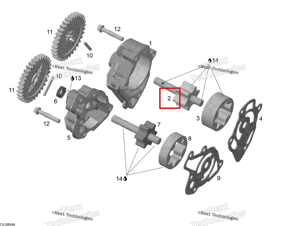 Деталь 420837499 (Масляный Насос Вал) на схеме узла 2008 Ski-Doo Expedition V-1300 Oil Pump