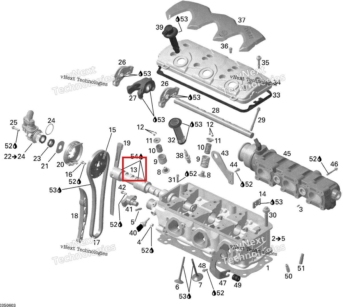 Деталь 420837629 на схеме узла 2006 Sea-Doo GTX 4-TEC SC Cylinder Head