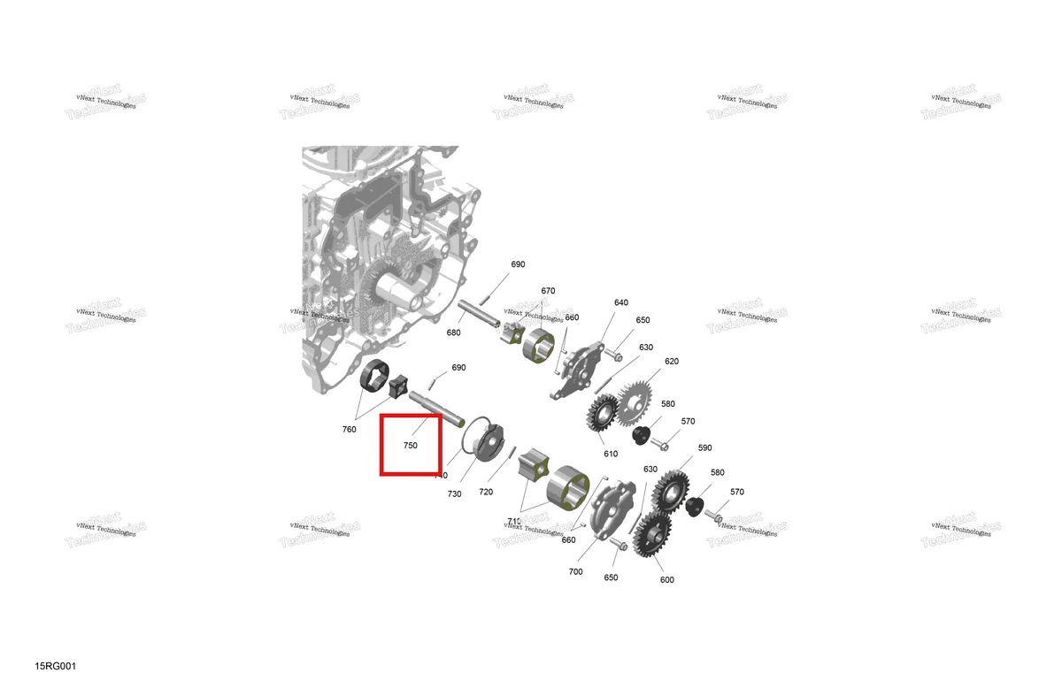 Деталь 420837917 на схеме узла 2027 Ski-Doo RENEGADE - X-RS - 900 ACE TURBO R - DAVL - Circuit Yellow - 15X137X1.25RS Track Rotax - Oil Pump