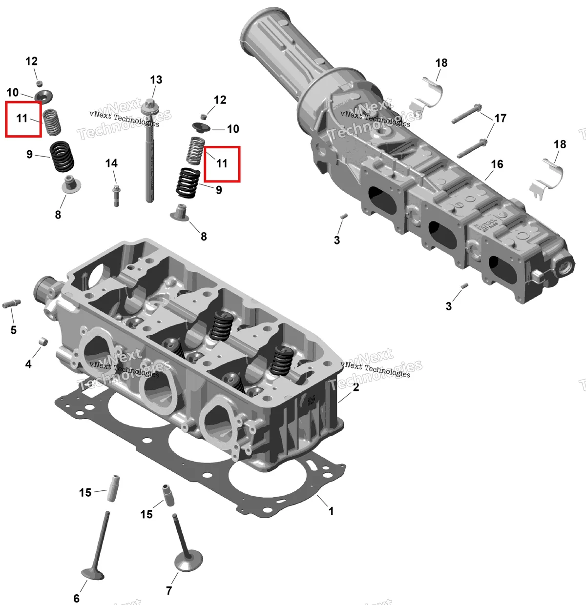 Деталь 420838280 (Деталь Valve Spring Inside) на схеме узла 2026 Sea-Doo GTI - 130 - STD - 38TB - Bright White Rotax - Cylinder Head