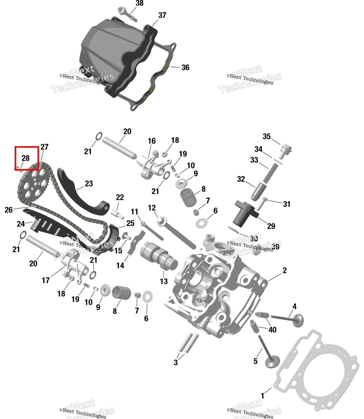 Деталь 420840031 (Винт М6 Х 12) на схеме узла Rotax - Front Cylinder Head