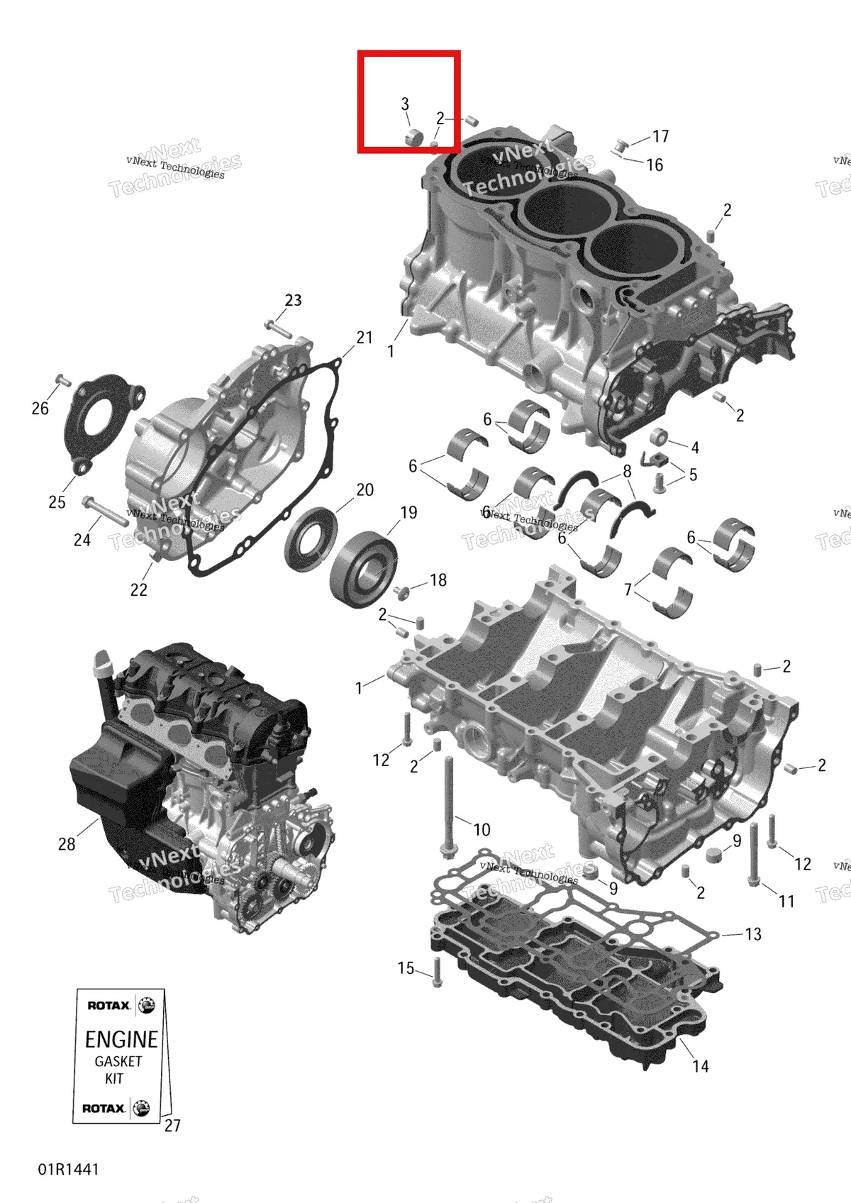 Деталь 420840410 (Деталь Plug Screw M18 X 1.5-mk) на схеме узла 2014 Ski-Doo EXPEDITION LE 1200 XU Engine Block