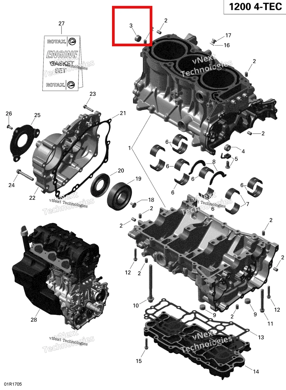 Деталь 420840415 (Деталь Plug Screw M18 X 1.5. Tightening Torque 20 Nm) на схеме узла 2019 Ski-Doo EXPEDITION LE-SE 1200 4-TEC Crankcase - 1200 Itc 4-Tec