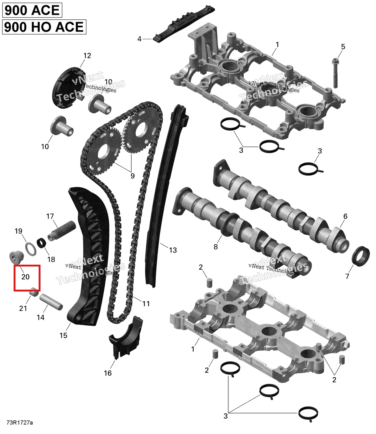 Деталь 420840593 на схеме узла 2018 Sea-Doo GTI 90 Valve Train - 900-900 Ho Ace
