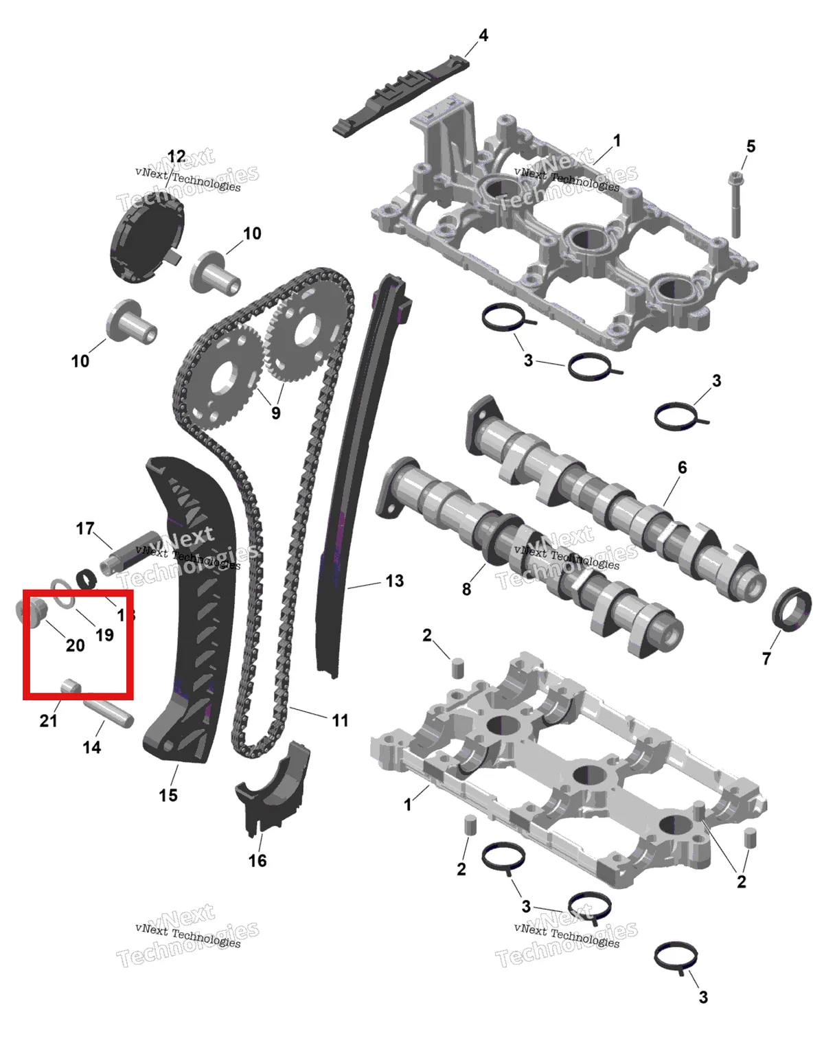 Деталь 420840594 на схеме узла 2026 Sea-Doo SPARK - 900 HO ACE - TRIXX - 66TE - Bright White - 3UP Rotax - Valve Train