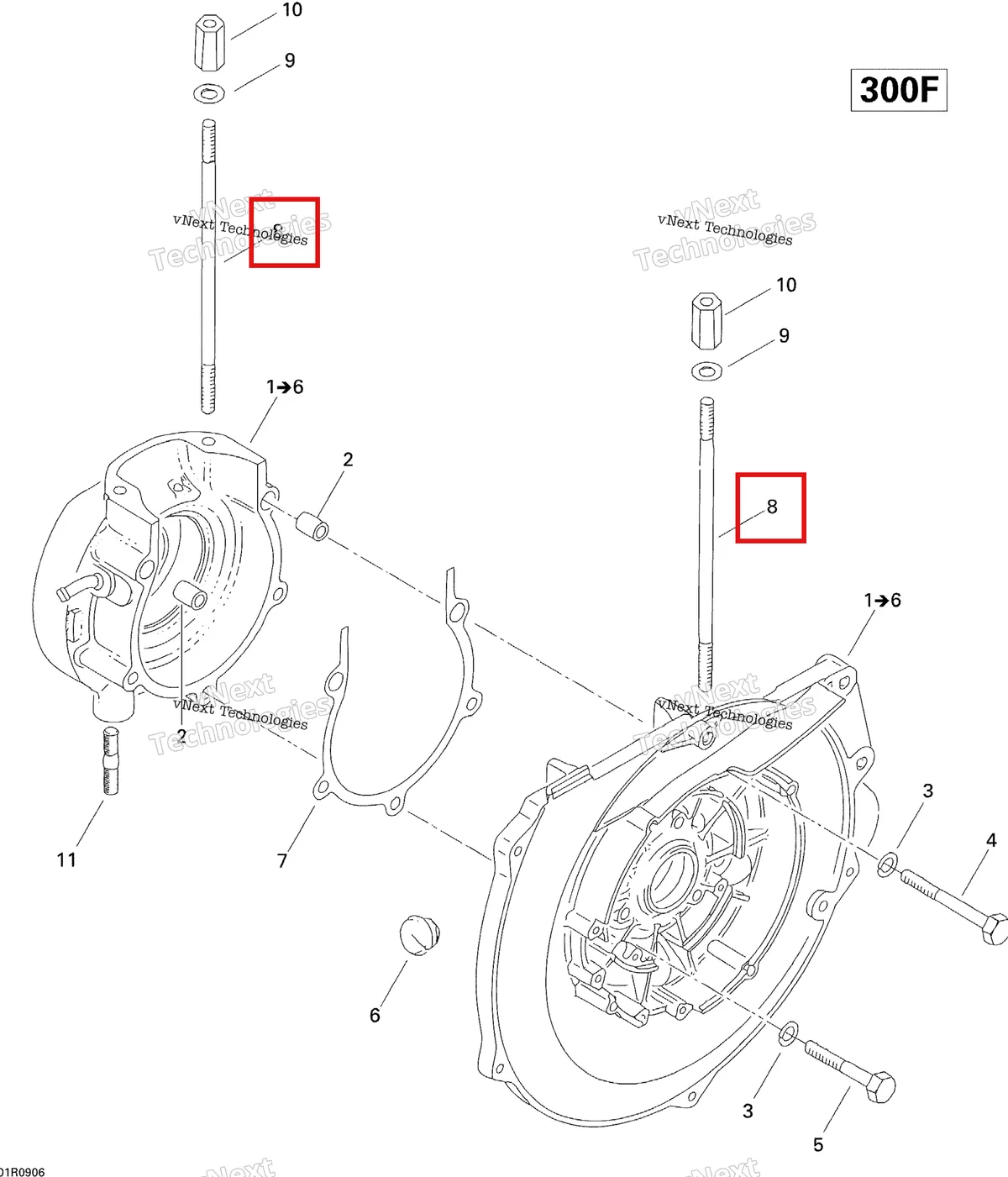 Деталь 420840620 (Деталь Stud M8 X 175) на схеме узла 2009 Ski-Doo Skandic Tundra Crankcase