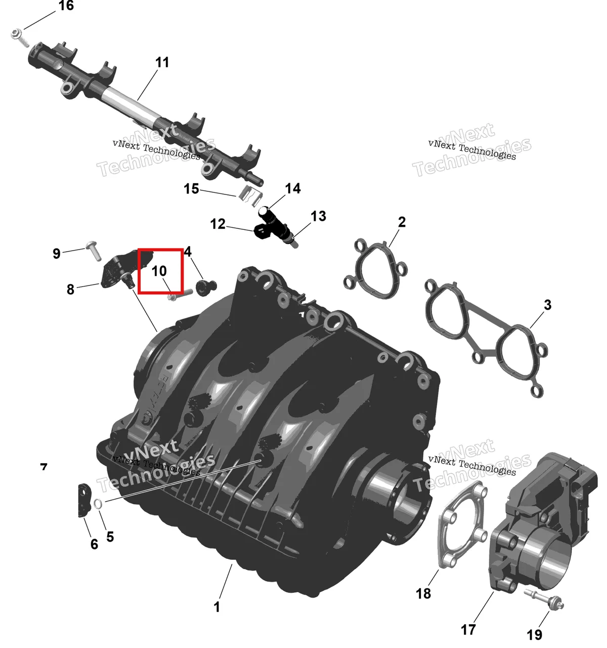 Схема применяемости: Torx винт фланцевый M6 × 30 Sea-Doo Spark (2016) (420840663)