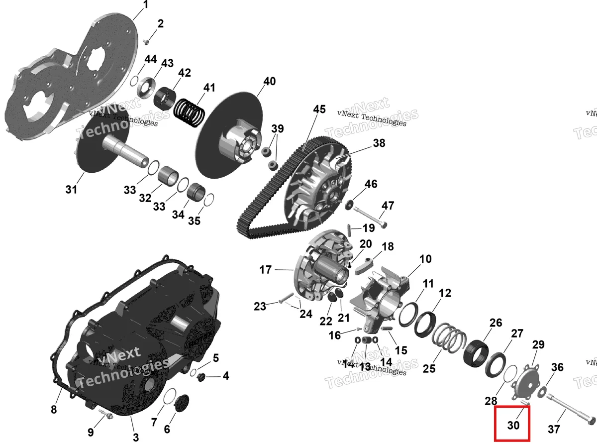 Деталь 420841085 (Винт с шестигранной головкой M8 × 2 Can-Am Outlander 4x4 XT 1000R (2025) (420841085)) на схеме узла 2026 Can-Am OUTLANDER - 2X4 - STD - 500 - 1KTB - Legion Red Rotax - Cvt