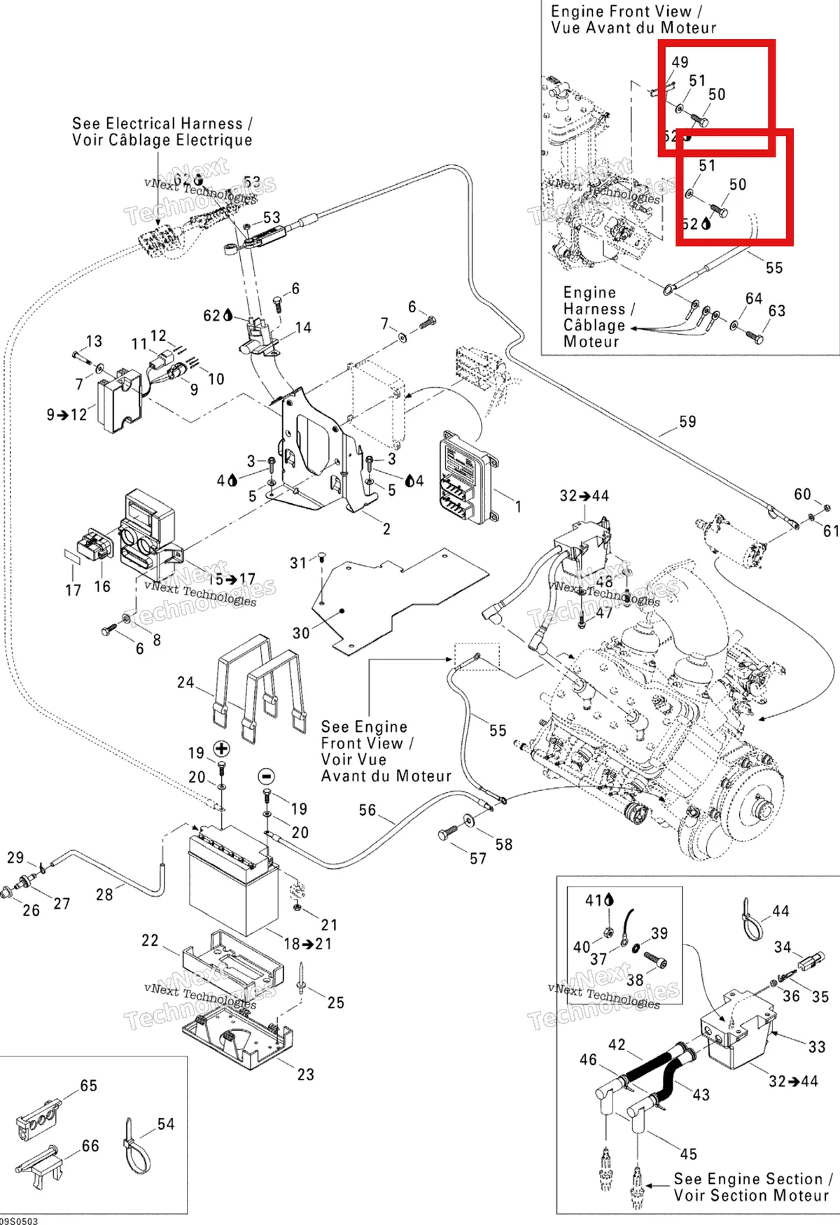 Деталь 420841543 на схеме узла 2005 Sea-Doo GTI LE RFI Electrical System