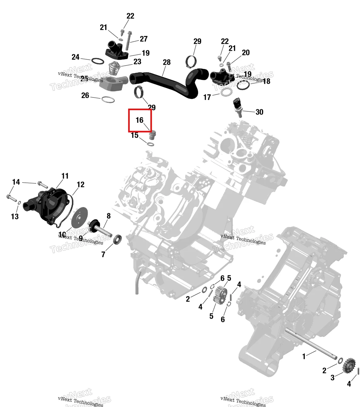 Деталь 420841921 (Пробка) на схеме узла Rotax - Engine Cooling