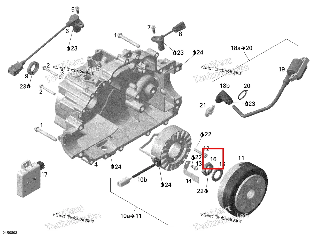 Деталь 420842237 (Шестигранный гайка M22 Can-Am Outlander 400 XT (2008) (420842237)) на схеме узла 2008 Can-Am Outlander 400 STD Magneto
