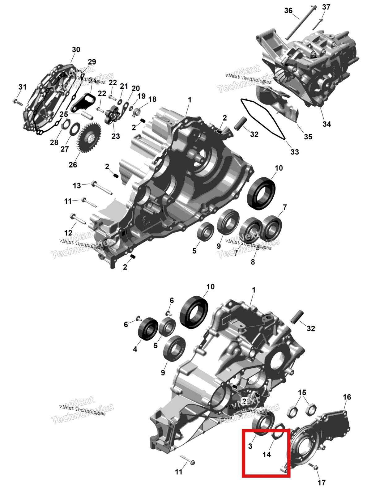 Деталь 420842606 (Гайка шестигранная M34 × 1.5 Can-Am Commander MAX 1000R EFI XT (2024) (420842606)) на схеме узла 2026 Can-Am Defender 6X6 - HD10 - DPS - 9VTB - Compass Green - 64