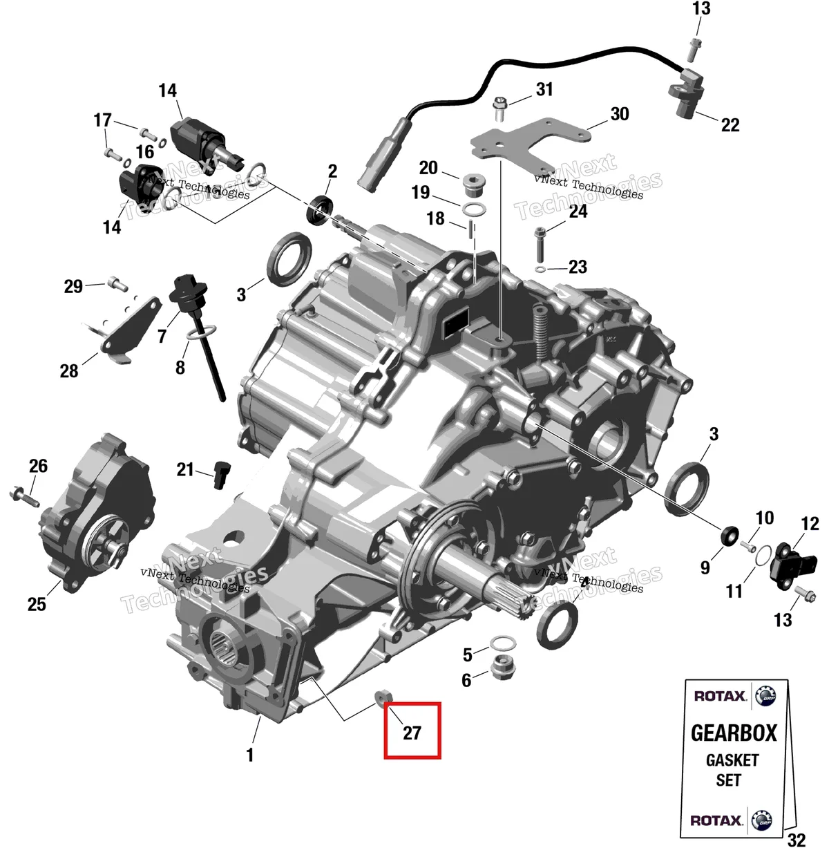 Деталь 420842619 на схеме узла 2023 Can-Am Commander 1000R EFI - XTP Rotax - Gearbox Assy
