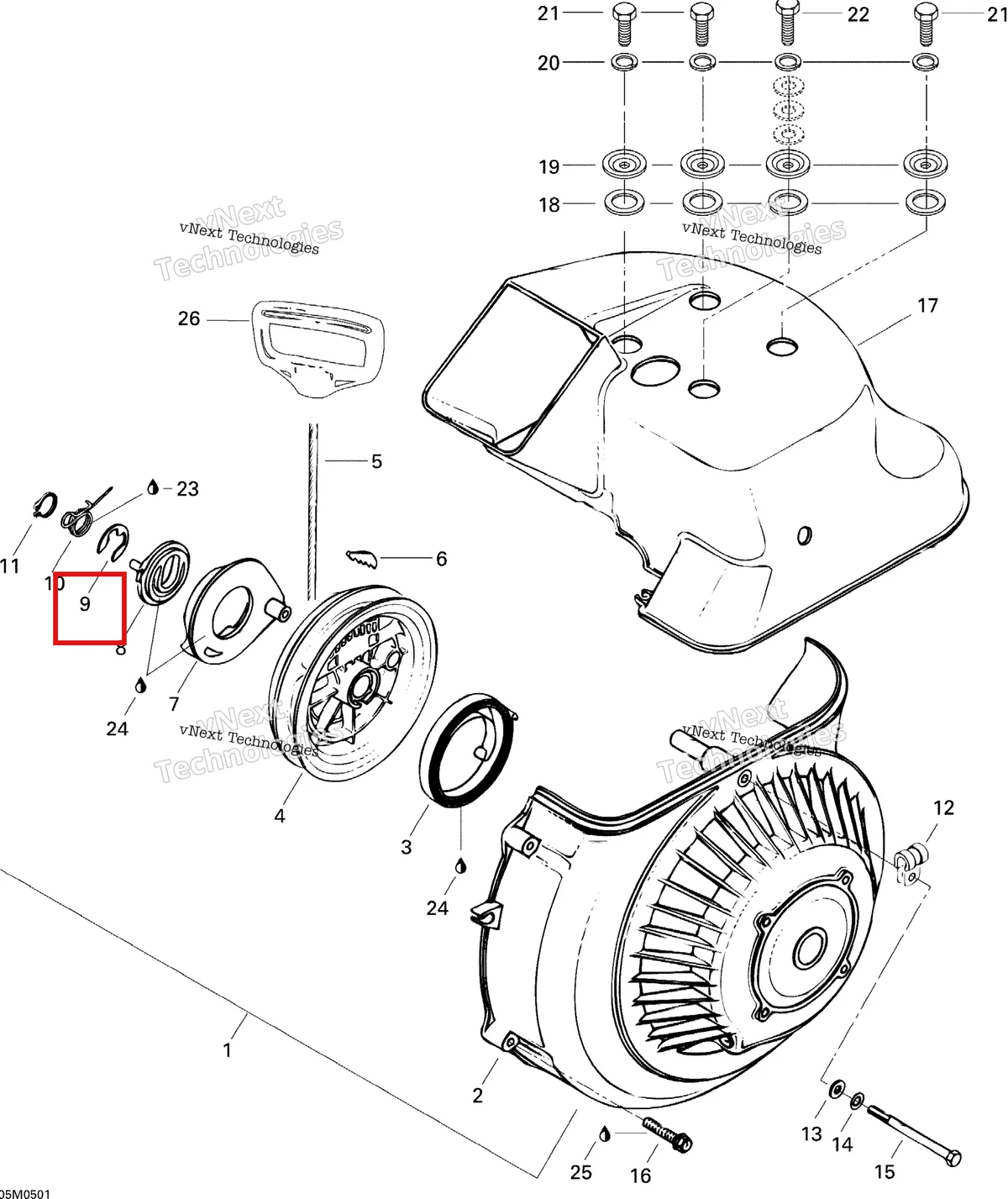 Деталь 420845300 (Стопорное кольцо) на схеме узла 2005 Ski-Doo Tundra R Cooling System