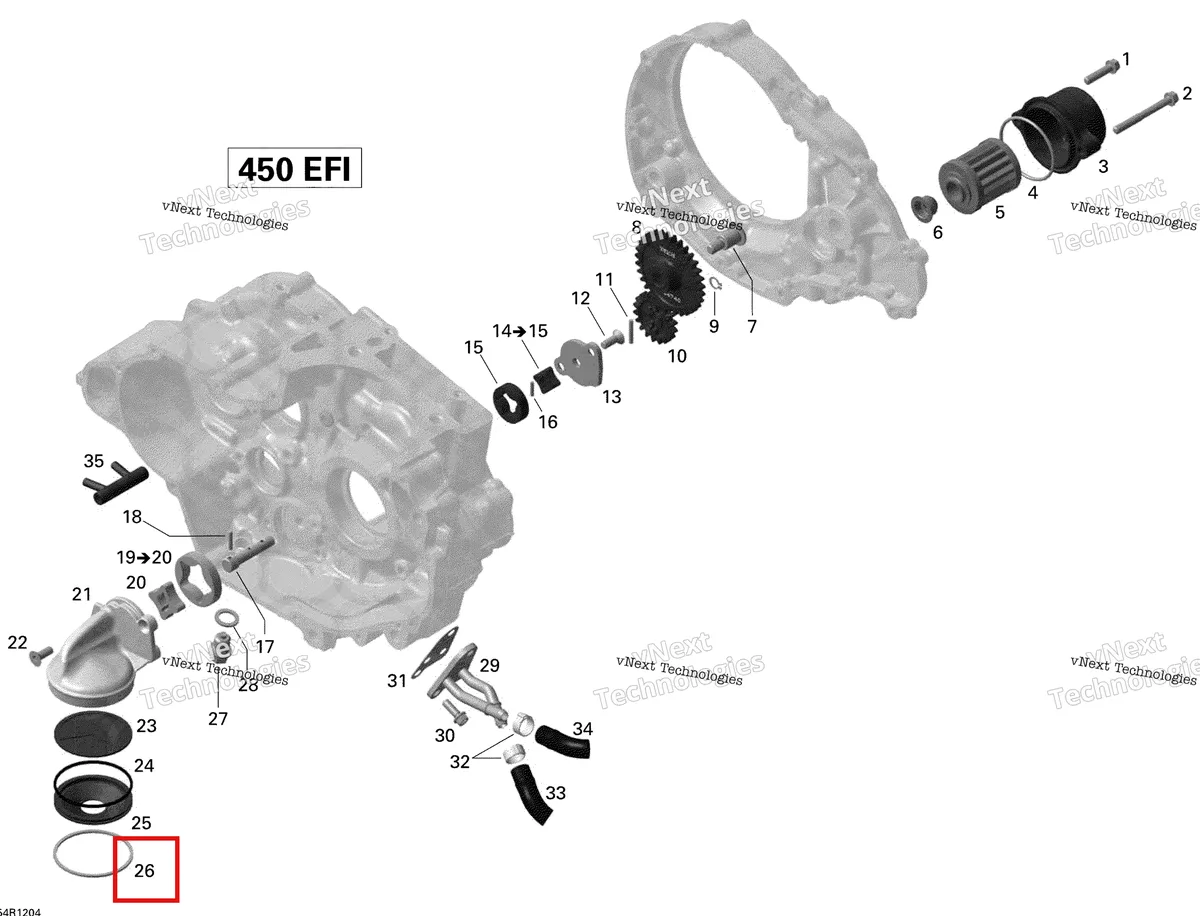 Деталь 420845590 (Стопорное кольцо) на схеме узла 2015 Can-Am DS 450EFI STD Engine Lubrication