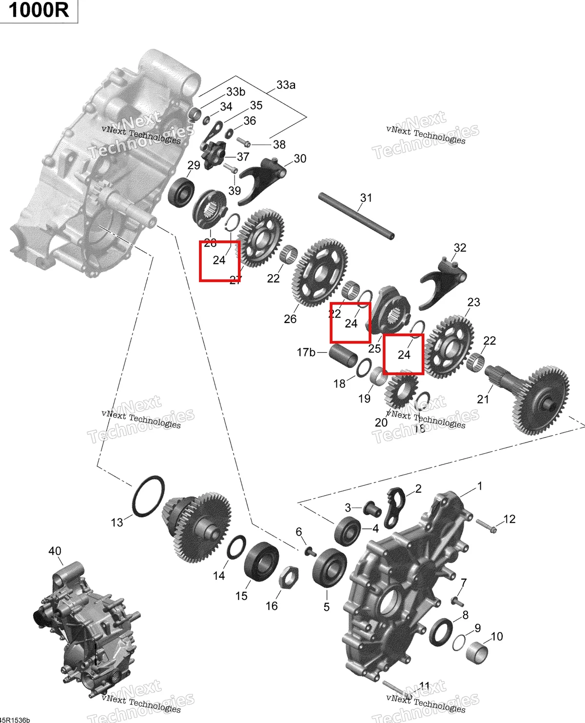 Деталь 420845773 на схеме узла 2015 Can-Am MAVERICK 1000 XDS-DPS Gear Box 2 Turbo