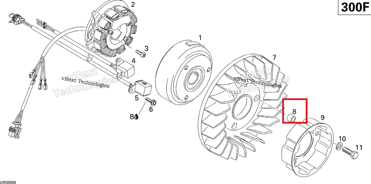 Деталь 420847440 (Деталь Spacer Bushing) на схеме узла 2009 Ski-Doo Skandic Tundra Magneto