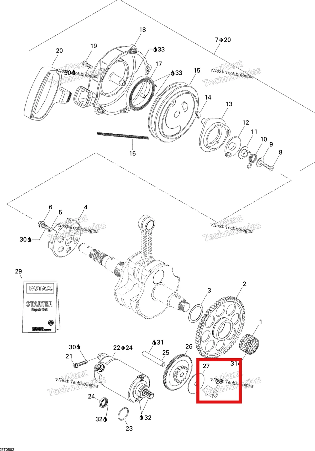 Деталь 420847485 на схеме узла 2005 Can-Am Traxter 5 Speed Rewind Starter And Electrical Starter