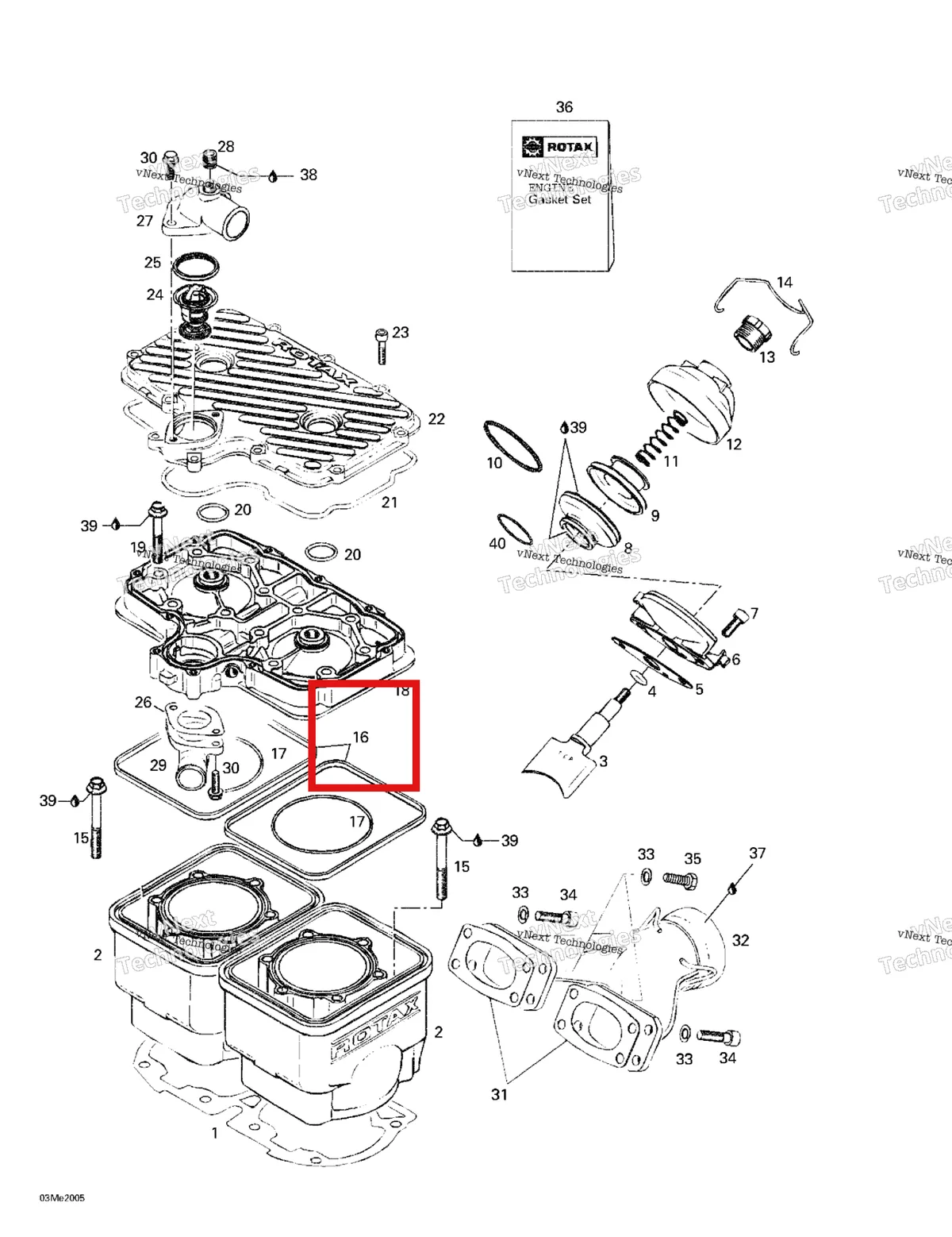 Деталь 420850040 (Деталь Rubber Ring) на схеме узла 2000 Ski-Doo Formula 500 LC Cylinder, Exhaust Manifold