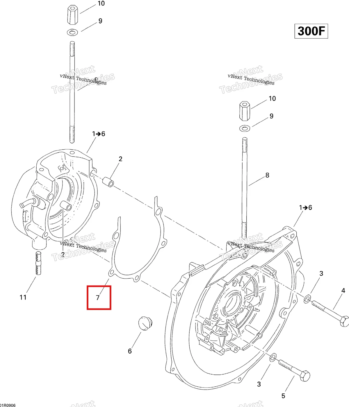 Деталь 420850060 (Деталь Gasket Crankcase) на схеме узла 2009 Ski-Doo Skandic Tundra Crankcase