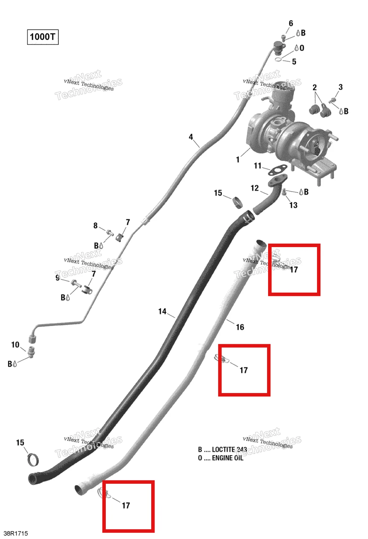 Деталь 420851440 (Зажим) на схеме узла 2017 Can-Am Maverick Turbocharger