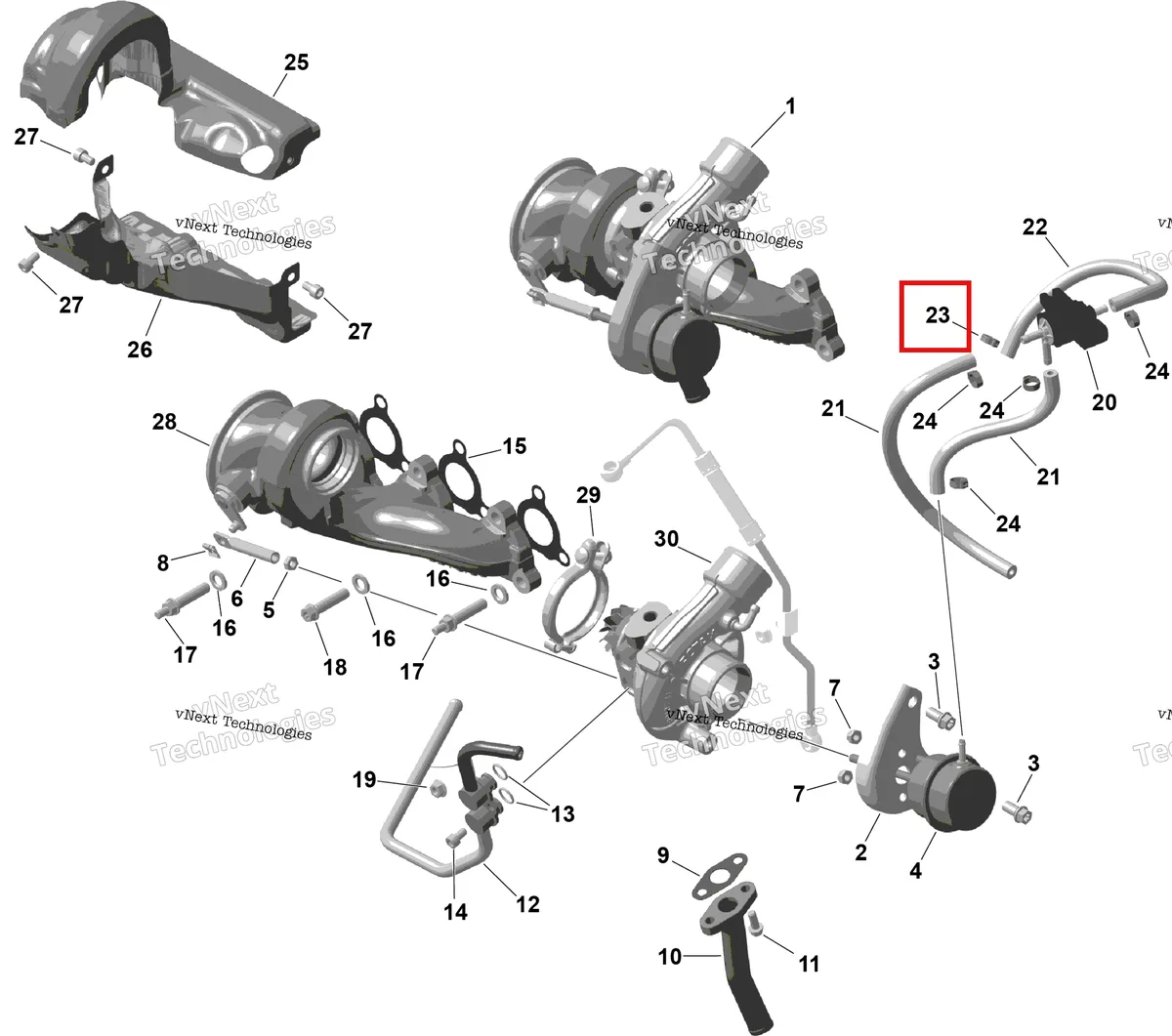 Деталь 420851463 (Зажим) на схеме узла 2026 Can-Am Maverick Max - TURBO - DS - 7WTB - Dusty Navy Satin - 64