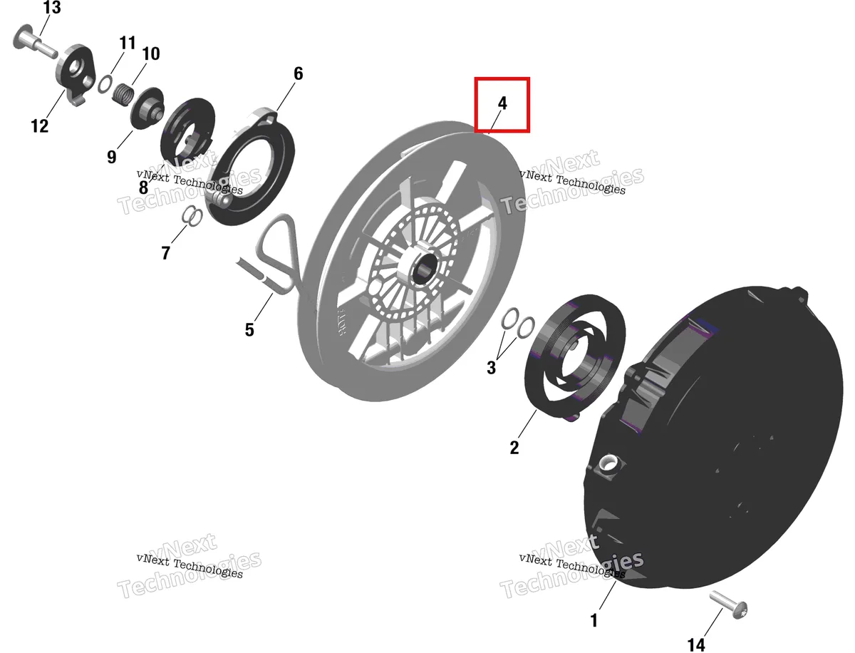Деталь 420852015 на схеме узла 2024 Ski-Doo BMRA - RACING 600 RS Rotax - Rewind Starter