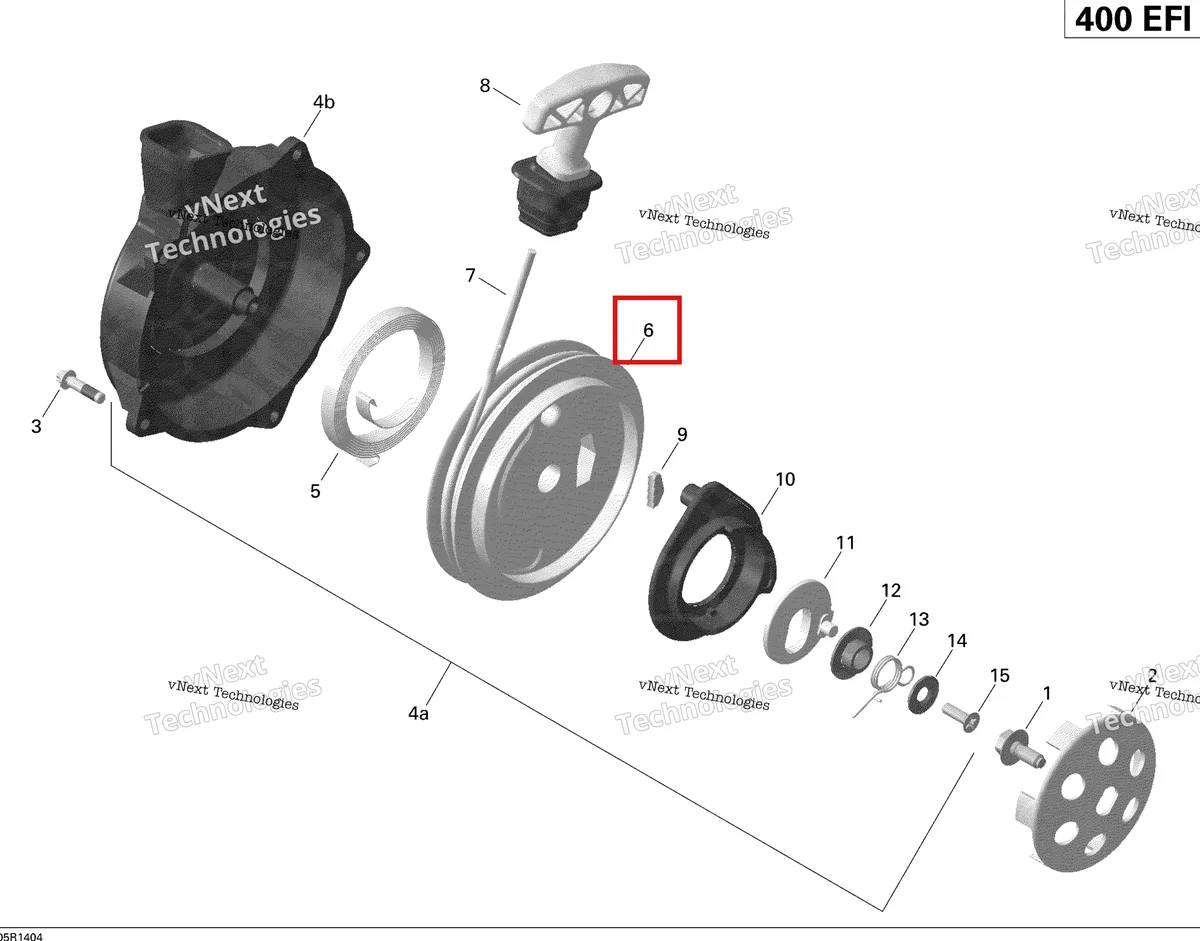 Деталь 420852283 (Швелер веревки) на схеме узла 2014 Can-Am OUTLANDER 400 EFI, STD, XT Rewind Starter