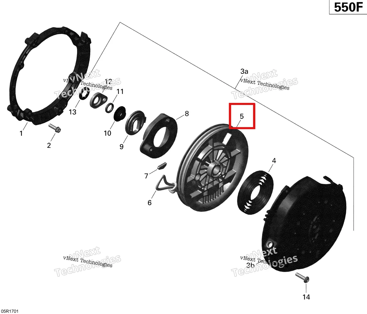 Деталь 420852480 (Швелер веревки) на схеме узла 2020 Ski-Doo EXPEDITION SPORT 550F Engine - Rewind Starter - 550F