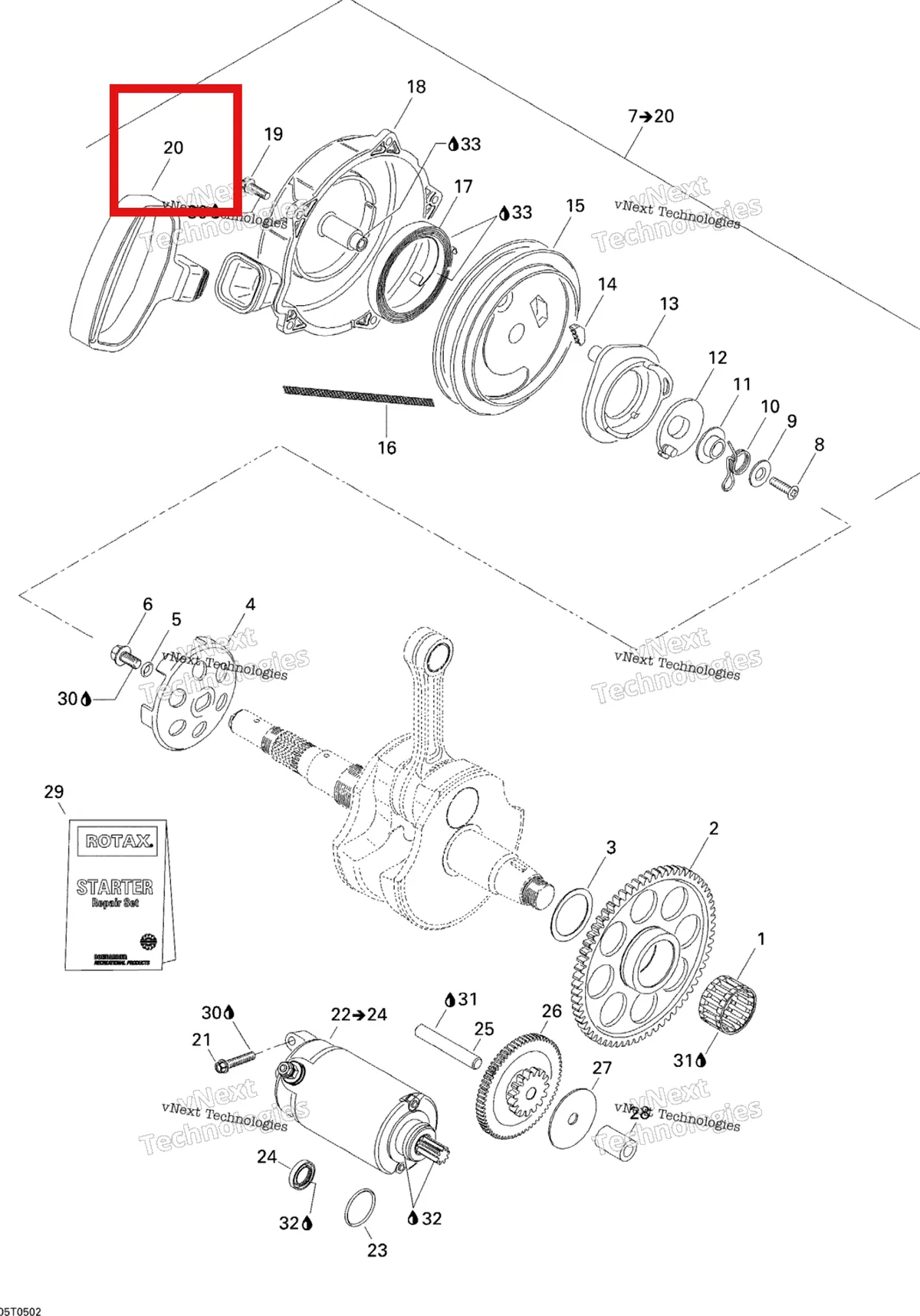 Деталь 420852515 на схеме узла 2005 Can-Am Traxter 5 Speed Rewind Starter And Electrical Starter