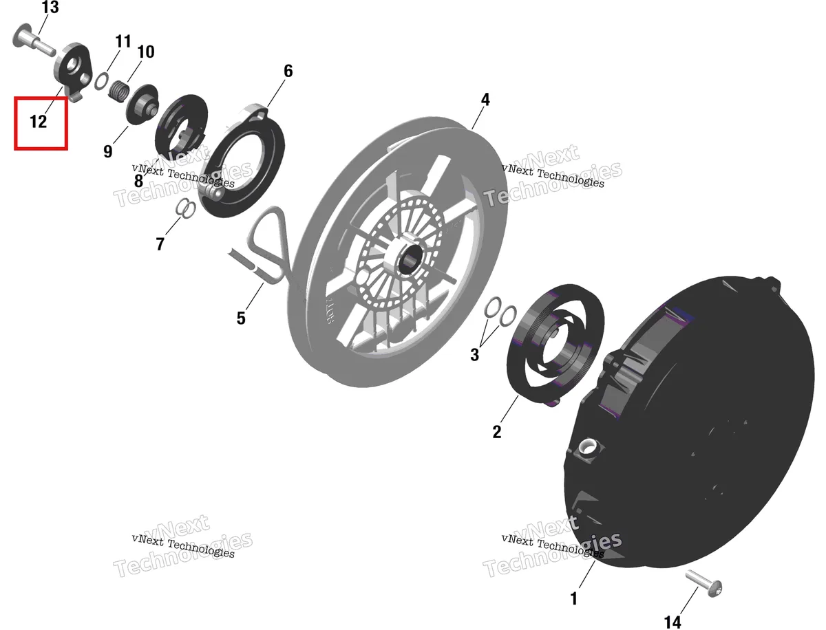 Деталь 420852523 на схеме узла 2024 Ski-Doo BMRA - RACING 600 RS Rotax - Rewind Starter