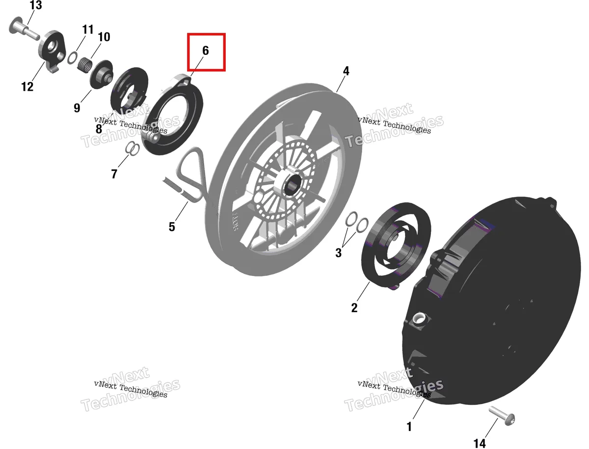 Деталь 420852639 на схеме узла 2024 Ski-Doo BMRA - RACING 600 RS Rotax - Rewind Starter