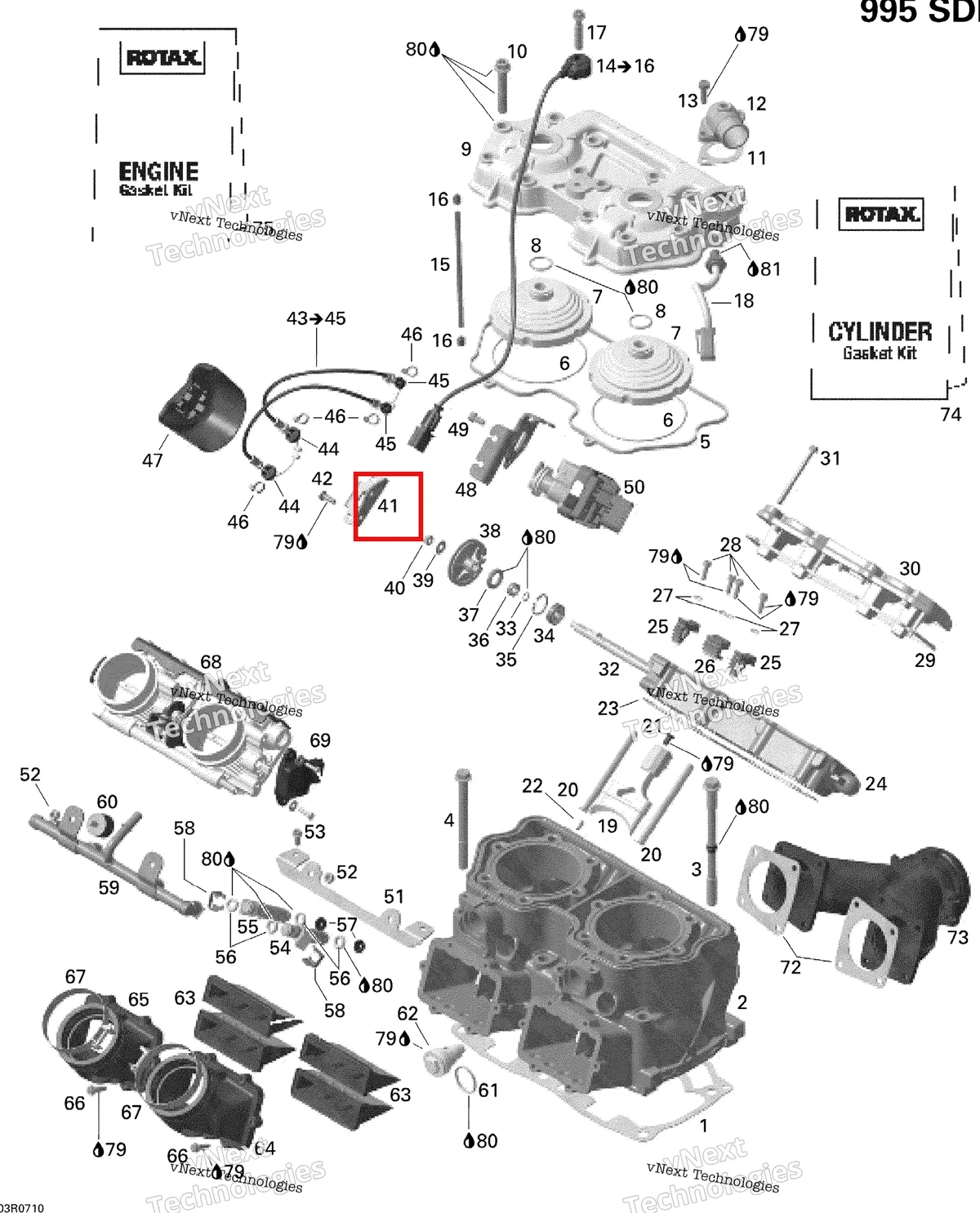 Деталь 420853052 на схеме узла 2007 Ski-Doo MACH Z Adrenaline Cylinder And Cylinder Head, Mach, Mxz, Hm Eur