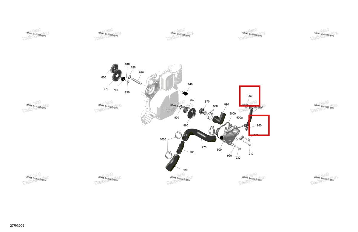 Деталь 420853308 на схеме узла 2027 Ski-Doo RENEGADE - X-RS - 900 ACE TURBO R - DAVM - Circuit Yellow - 15X137X1.25IR Track Rotax - Engine Cooling