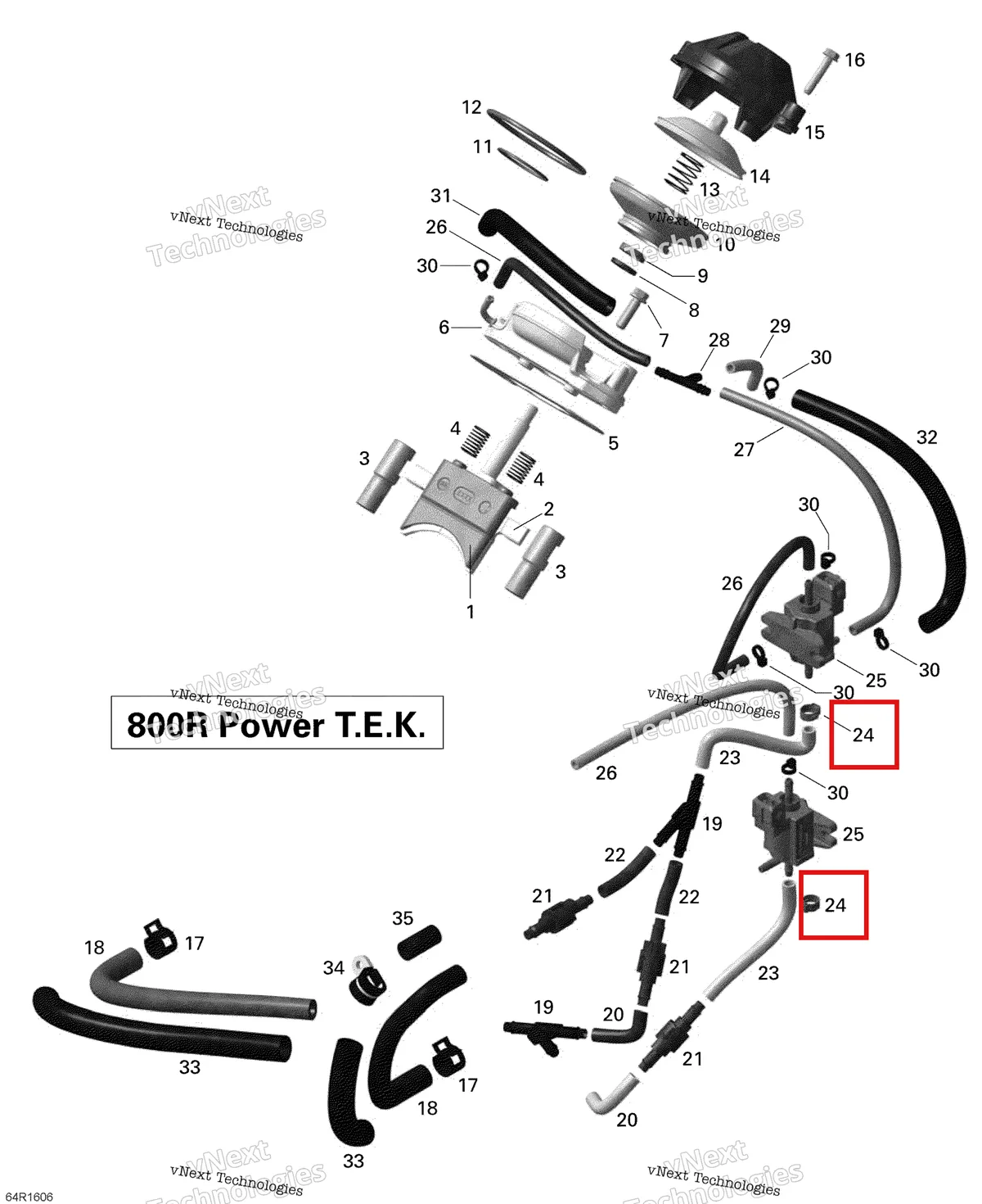 Деталь 420853658 (Хомут) на схеме узла 2016 Ski-Doo SUMMIT 800R P-TEK 3D Rave - 800R Ptek