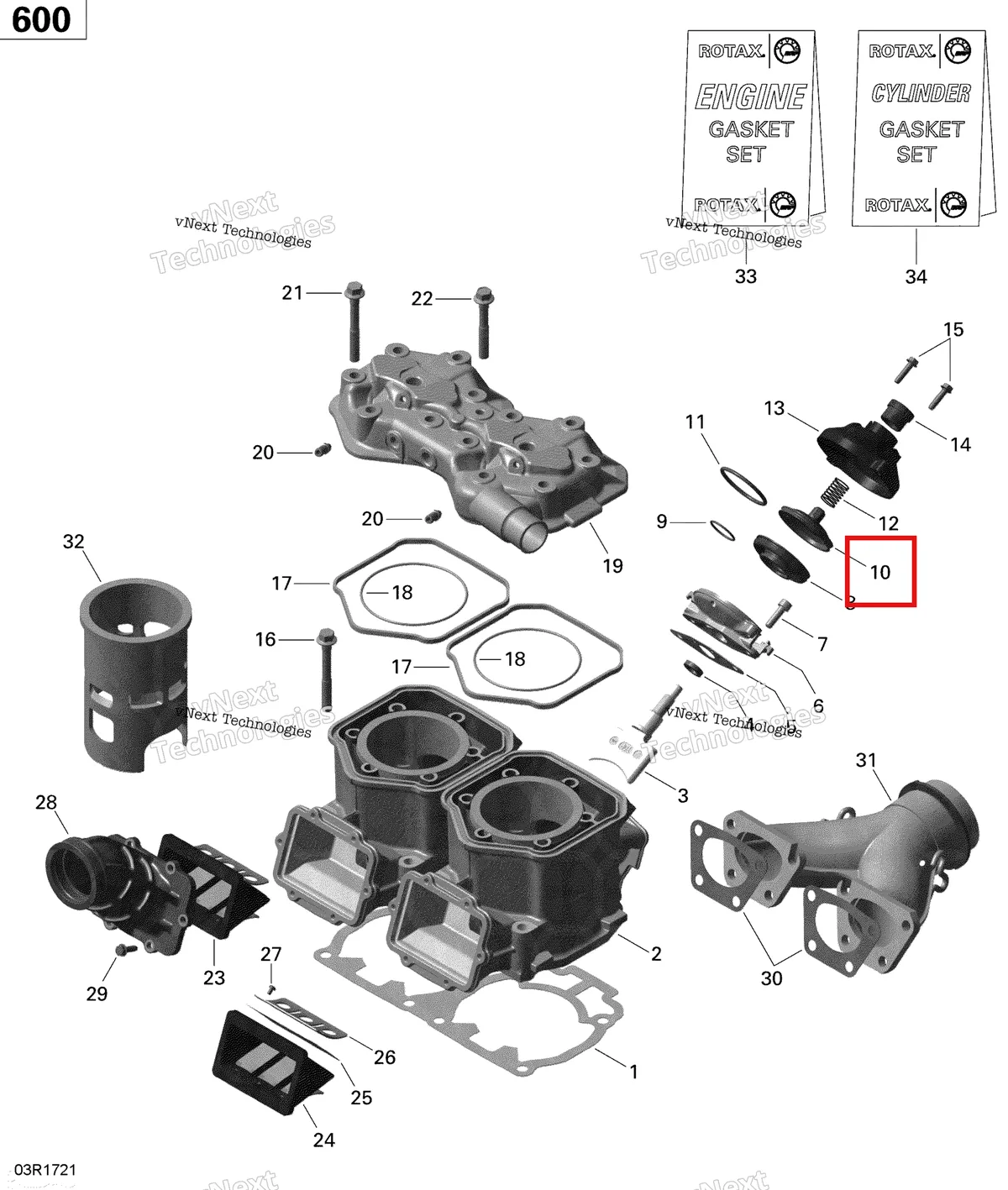 Деталь 420854449 (Клапан выпускной) на схеме узла 2020 Ski-Doo MXZ 600 CARB Engine - Cylinder And Cylinder Head - 600 Carb