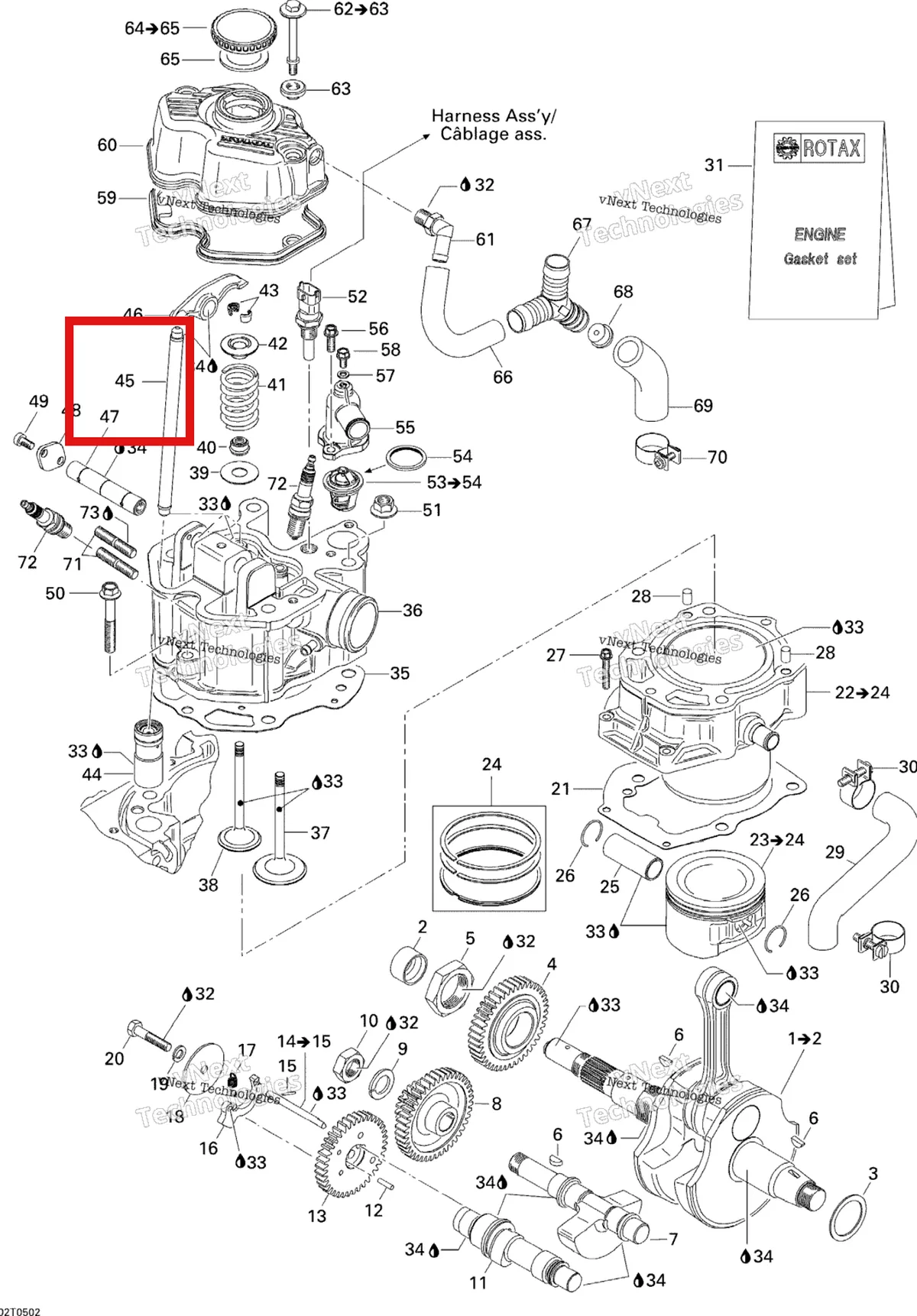 Деталь 420854575 на схеме узла 2005 Can-Am Traxter 5 Speed Crankshaft, Piston And Cylinder