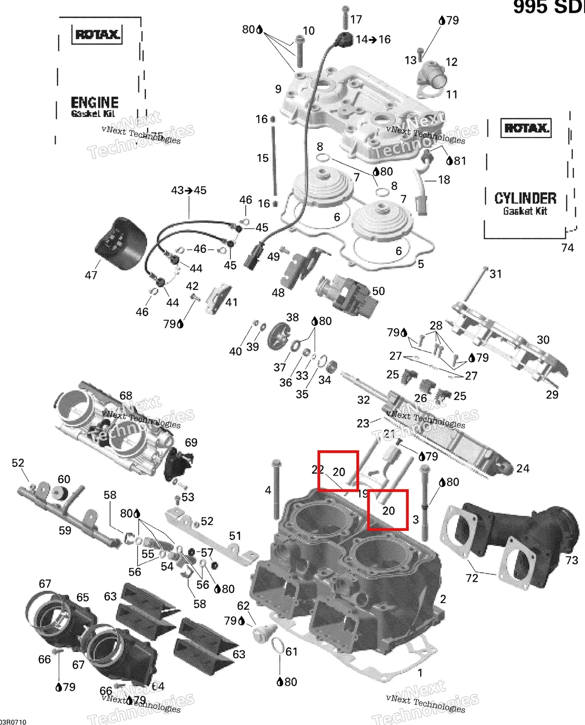 Деталь 420854740 на схеме узла 2007 Ski-Doo MACH Z Adrenaline Cylinder And Cylinder Head, Mach, Mxz, Hm Eur