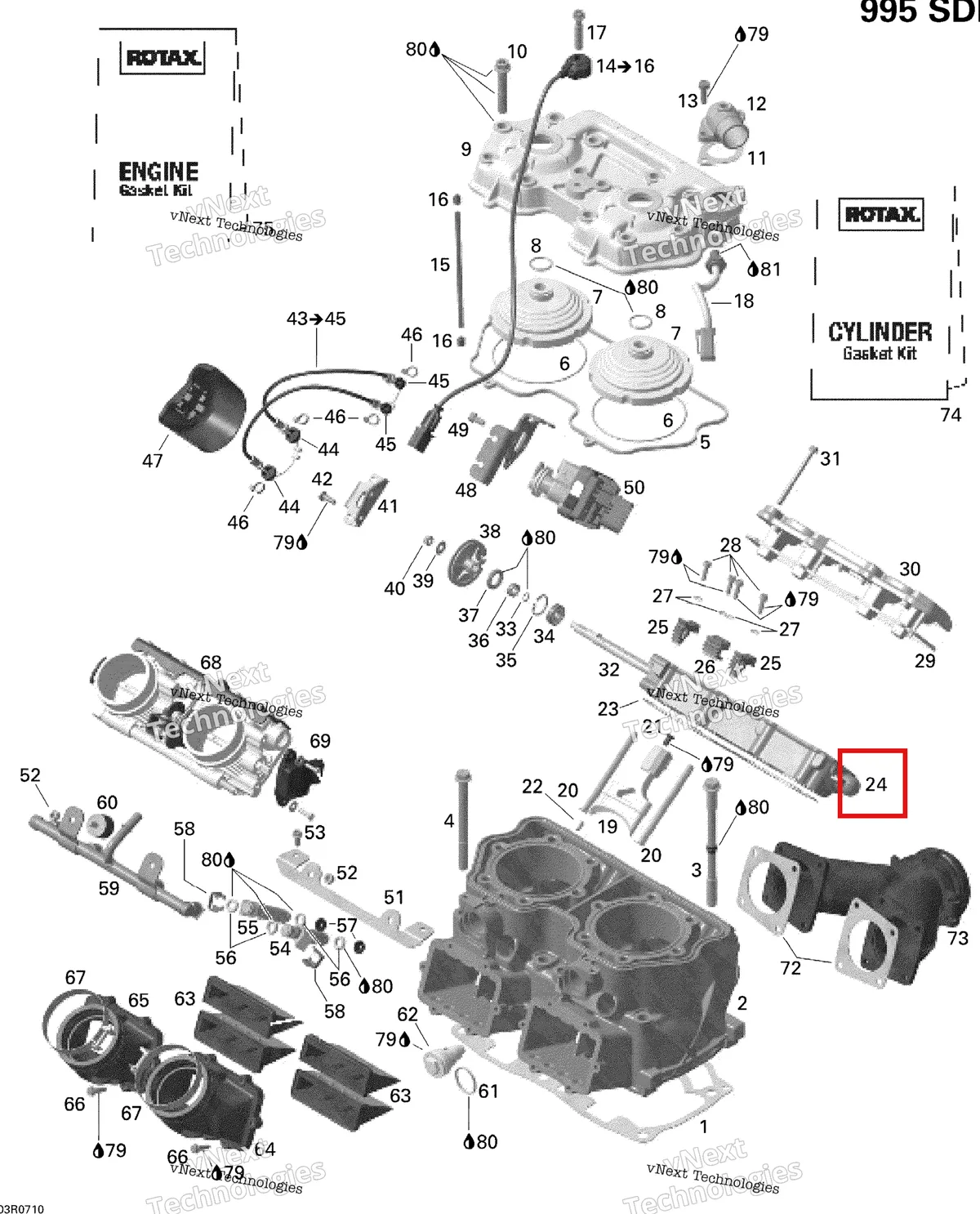 Деталь 420854761 на схеме узла 2007 Ski-Doo MACH Z Adrenaline Cylinder And Cylinder Head, Mach, Mxz, Hm Eur