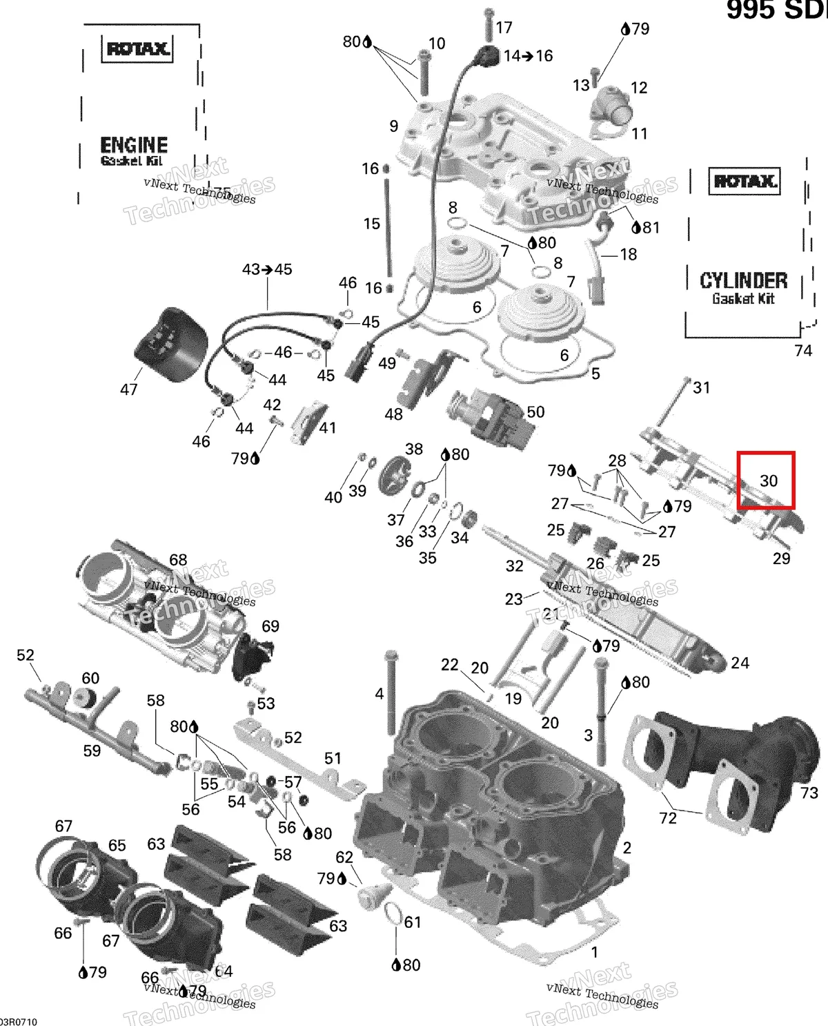 Деталь 420854770 на схеме узла 2007 Ski-Doo MACH Z Adrenaline Cylinder And Cylinder Head, Mach, Mxz, Hm Eur