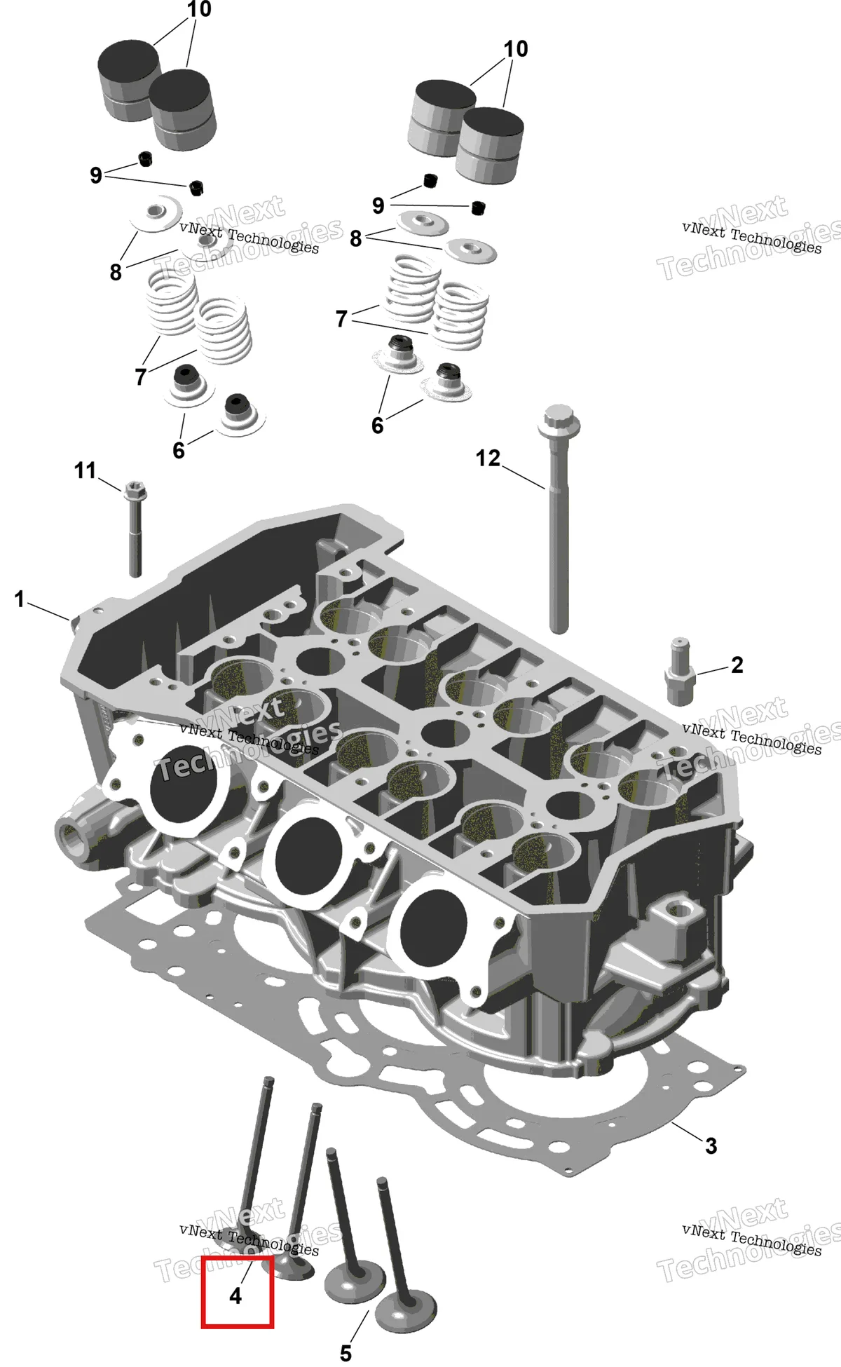 Деталь 420855148 на схеме узла 2026 Ski-Doo EXPEDITION - LE - 900 ACE TURBO - ACTA - Deep Black - 24X154X1.5CST Track Rotax - Cylinder Head