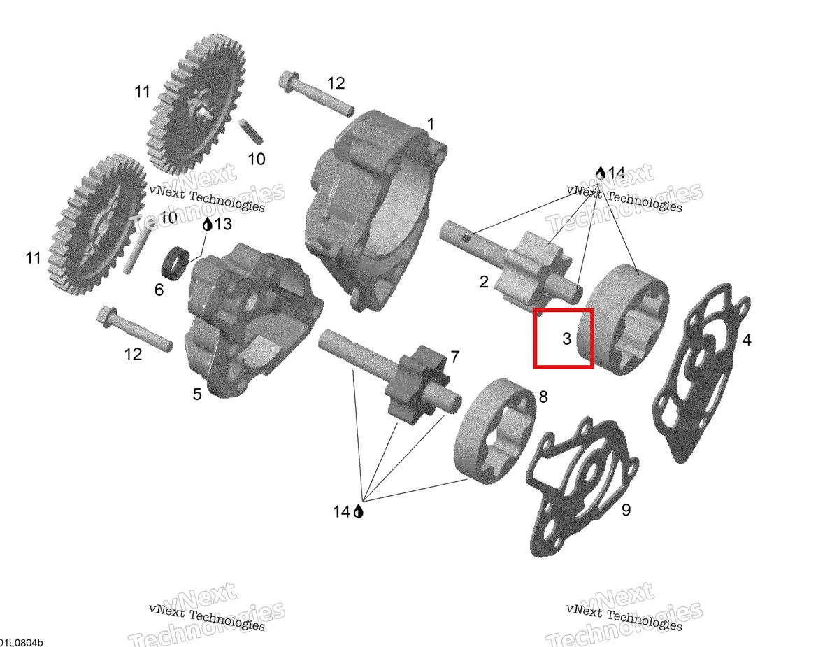 Деталь 420856455 (Деталь Outer Rotor (20 Mm)) на схеме узла 2008 Ski-Doo Expedition V-1300 Oil Pump