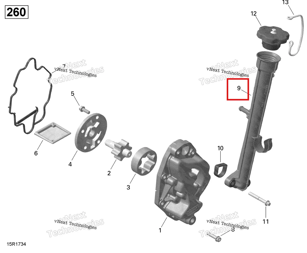 Деталь 420856511 на схеме узла 2017 Sea-Doo RXT Oil Separator - 260