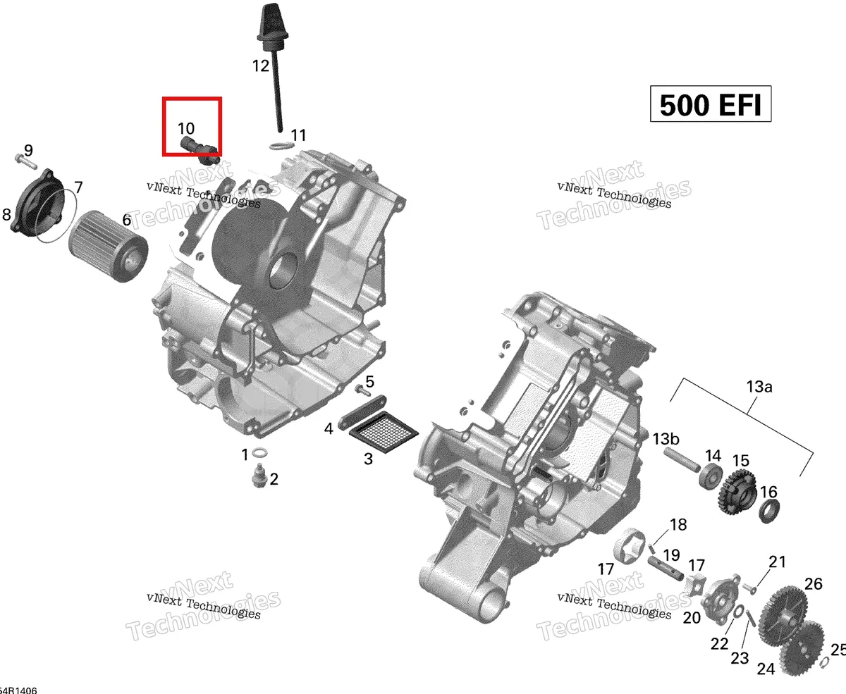 Деталь 420856537 на схеме узла 2014 Can-Am OUTLANDER 500EFI STD, DPS & XT Engine Lubrication