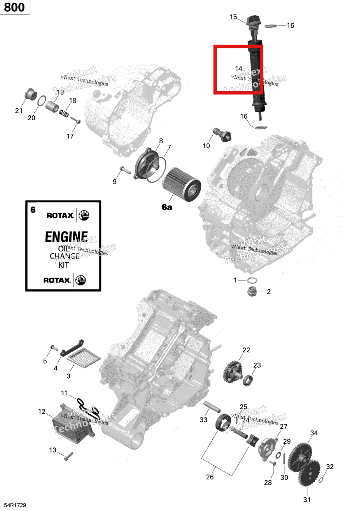 Деталь 420856922 на схеме узла 2020 Can-Am Commander MAX 800R EFI Engine Lubrication - 800R Efi